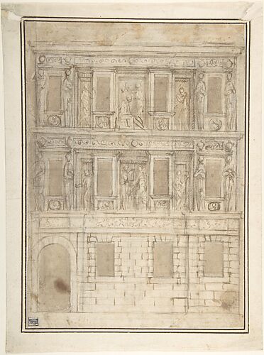 Project for a Façade Decoration (recto); Architectural Studies (verso)