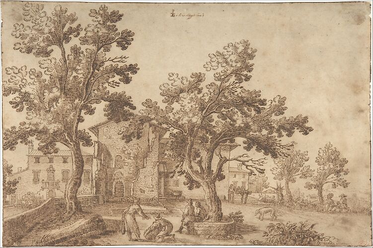 A View of a Village with Figures