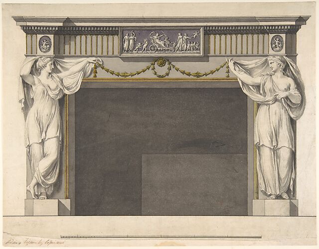 Design for a Chimney Piece in the Gallery, now DIning Room, Harewood House, Yorkshire (Elevation)
