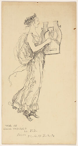 Woman in a Grecian Gown Playing a Lyre