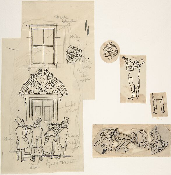 Study for a Caroler, Nicolas Clerihew Bentley (British, London 1907–1978 Bath), Pen and black ink over graphite 