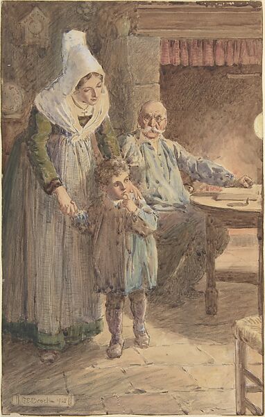 Illustration for "Little Peter: A Christmas Morality for Children of Any Age", Charles Edmund Brock (British, London 1870–1938 Cambridge), Watercolor over graphite with touches of gouache (bodycolor) 