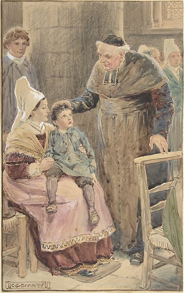 Illustration for "Little Peter: A Christmas Morality for Children of Any Age", Charles Edmund Brock (British, London 1870–1938 Cambridge), Watercolor over graphite with touches of gouache (bodycolor) 