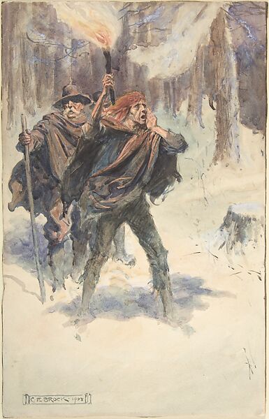 Illustration for "Little Peter: A Christmas Morality for Children of Any Age", Charles Edmund Brock (British, London 1870–1938 Cambridge), Watercolor and gouache (bodycolor) over graphite 