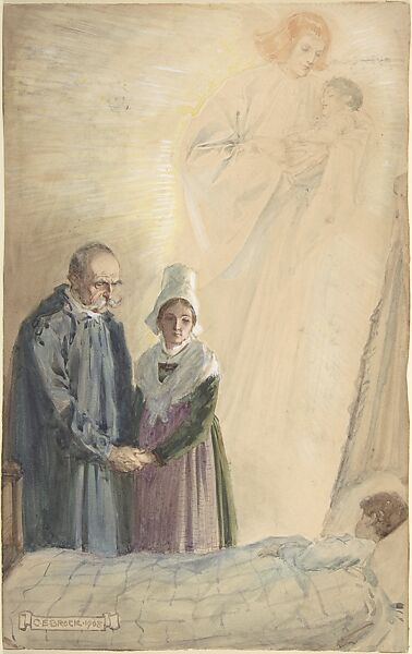 Illustration for "Little Peter: A Christmas Morality for Children of Any Age", Charles Edmund Brock (British, London 1870–1938 Cambridge), Watercolor over graphite with touches of gouache (bodycolor) 