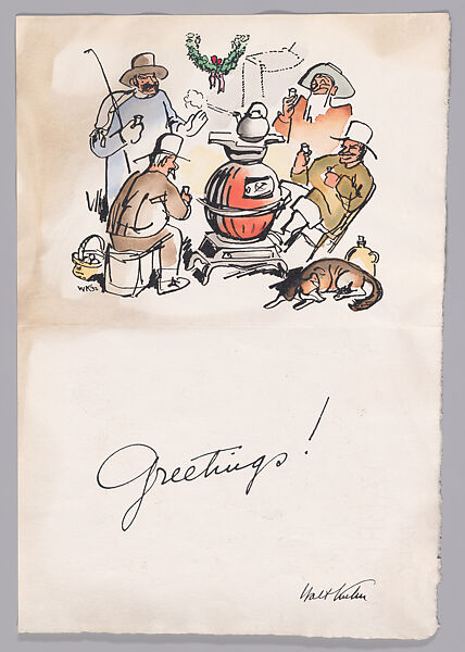 Greeting Card, Walt Kuhn (American, New York 1877–1949 White Plains, New York), Hand-colored line block 