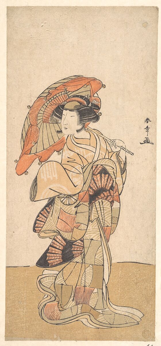 The First Nakamura Tomijuro as a Woman Dancer, Katsukawa Shunshō　勝川春章 (Japanese, 1726–1792), Woodblock print (nishiki-e); ink and color on paper, Japan 