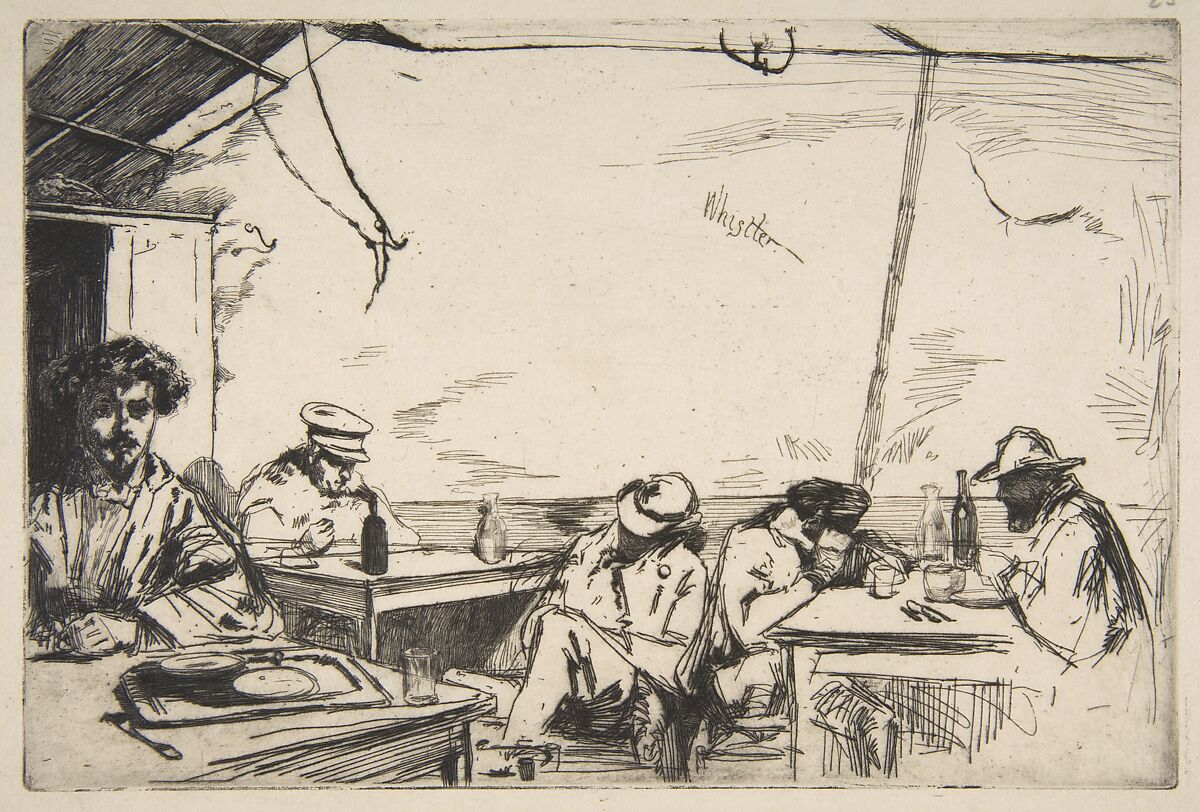 Soupe à trois sous, James McNeill Whistler (American, Lowell, Massachusetts 1834–1903 London), Etching, printed in black ink on fine cream laid paper; only state (Glasgow) 