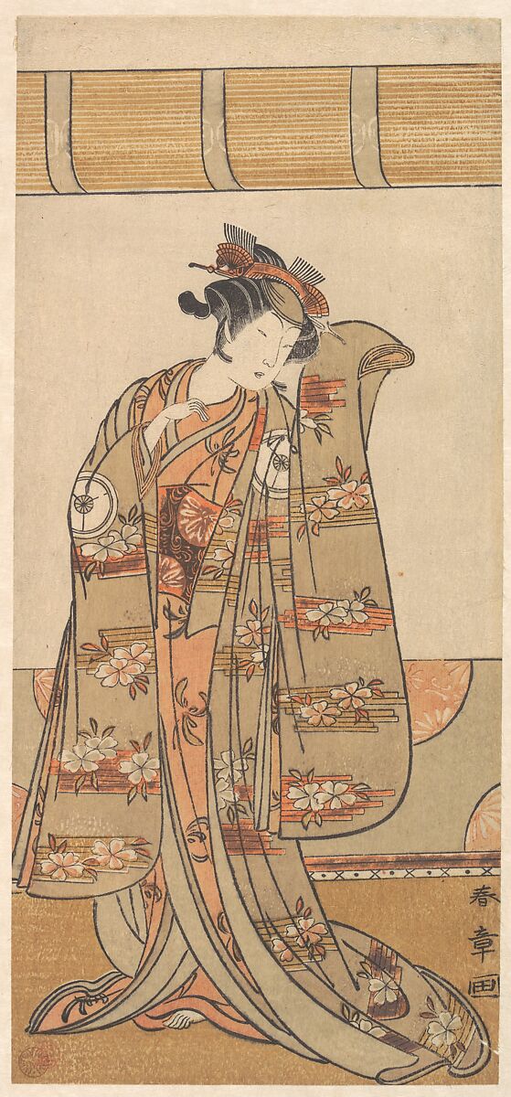 The Fourth Iwai Hanshiro as a Woman, Katsukawa Shunshō　勝川春章 (Japanese, 1726–1792), Woodblock print (nishiki-e); ink and color on paper, Japan 