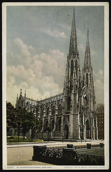 St. Patrick's Cathedral, New York, Detroit Publishing Company (American), Color lithograph 