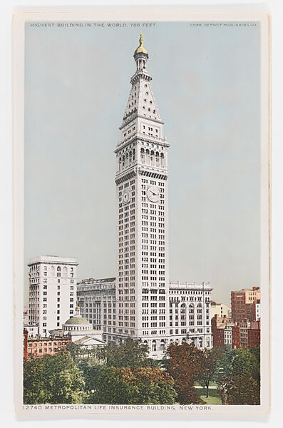 Metropolitan Life Insurance Building, New York, Detroit Publishing Company (American), Color lithograph