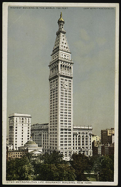 Metropolitan Life Insurance Building, New York, Detroit Publishing Company (American), Color lithograph 