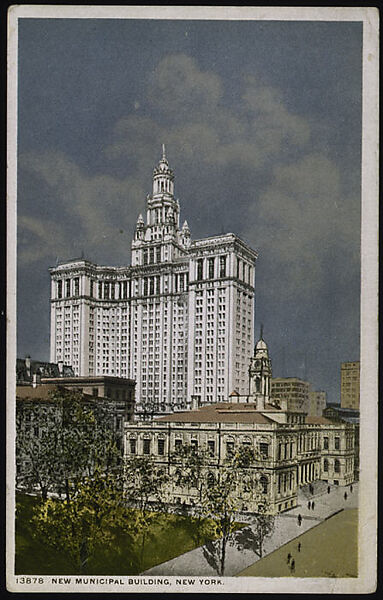 New Municipal Building, New York, Detroit Publishing Company (American), Color lithograph 