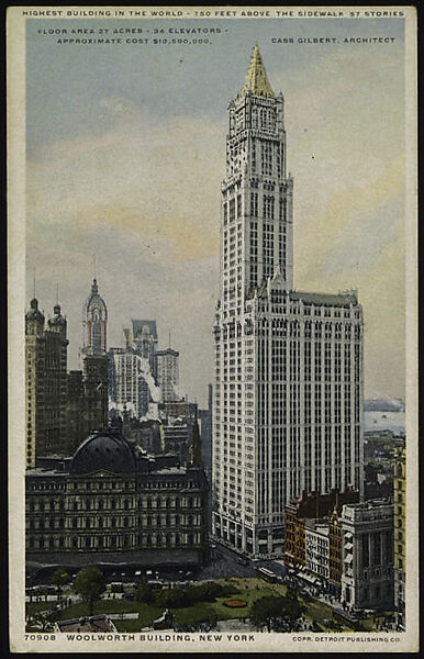 Woolworth Building, New York, Detroit Publishing Company (American), Color lithograph 