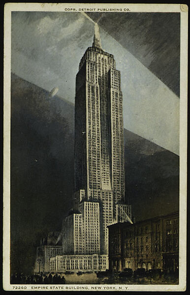 Empire State Building, New York, NY, Detroit Publishing Company (American), Color lithograph