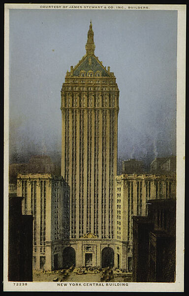 New York Central Building, Detroit Publishing Company (American), Color lithograph 