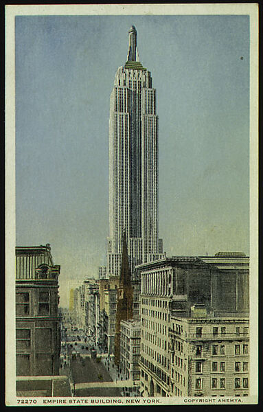 The Empire State Building, New York City, Detroit Publishing Company (American), Color lithograph 