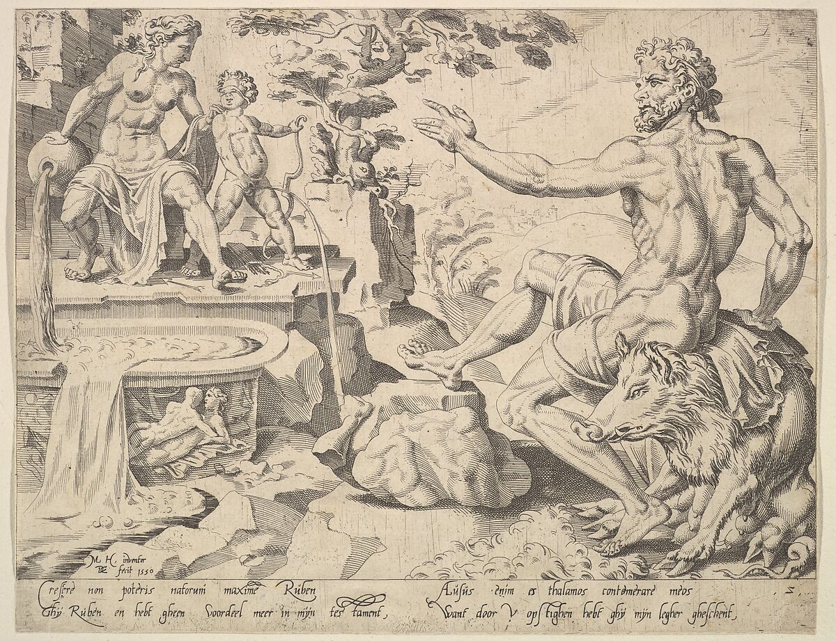 Reuben [Genesis 49:3-4], from "The Twelve Patriarchs", After Maarten van Heemskerck (Netherlandish, Heemskerck 1498–1574 Haarlem), Etching; second state