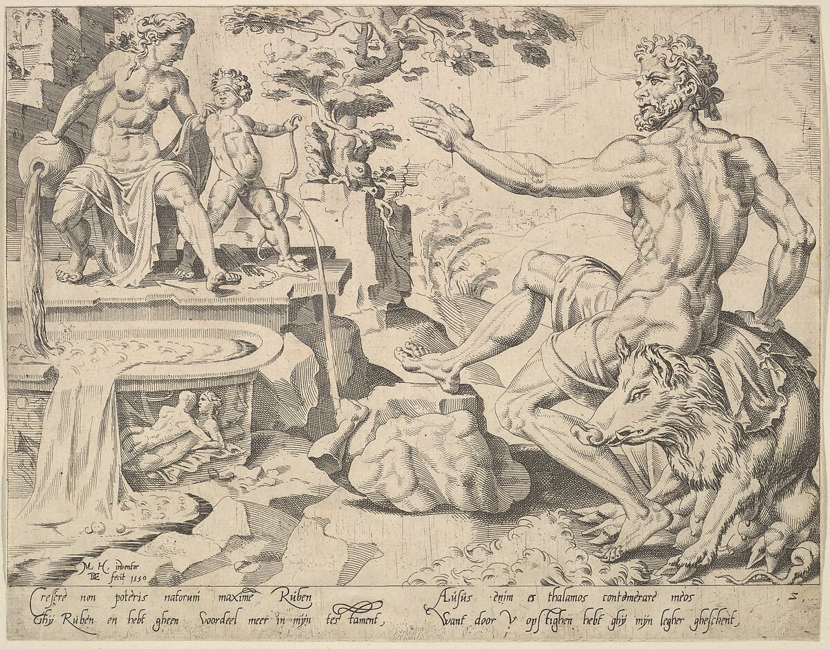 Reuben [Genesis 49:3-4], from "The Twelve Patriarchs", After Maarten van Heemskerck (Netherlandish, Heemskerck 1498–1574 Haarlem), Etching; second state 