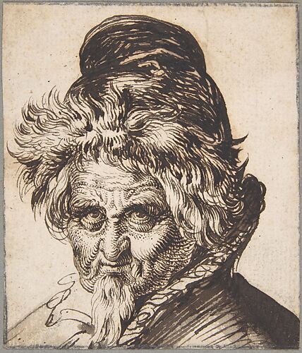 Head of a Bearded Man Wearing a Cap