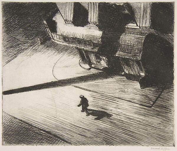 Night Shadows, Edward Hopper (American, Nyack, New York 1882–1967 New York), Etching 