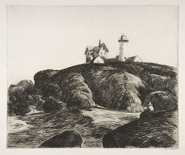 The Lighthouse, Edward Hopper (American, Nyack, New York 1882–1967 New York), Etching 