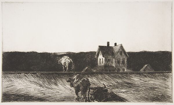 American Landscape, Edward Hopper (American, Nyack, New York 1882–1967 New York), Etching 