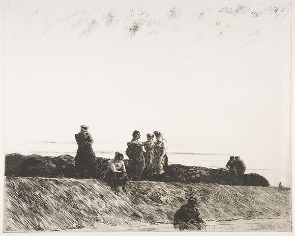 Aux Fortifications, Edward Hopper (American, Nyack, New York 1882–1967 New York), Etching 