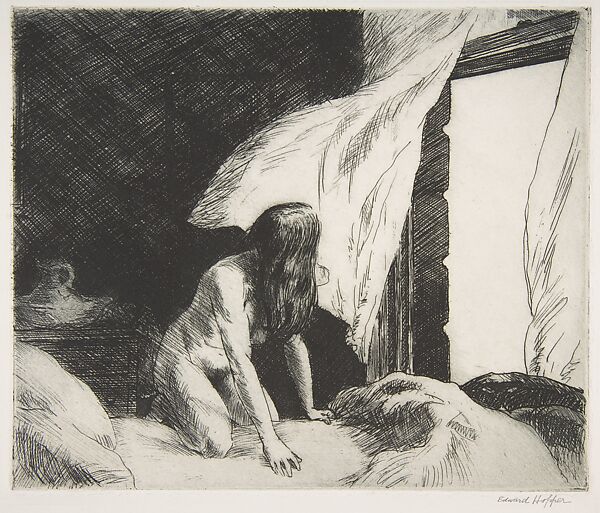 Evening Wind, Edward Hopper (American, Nyack, New York 1882–1967 New York), Etching 