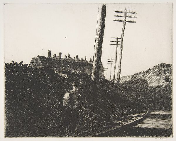 The Railroad, Edward Hopper (American, Nyack, New York 1882–1967 New York), Etching 