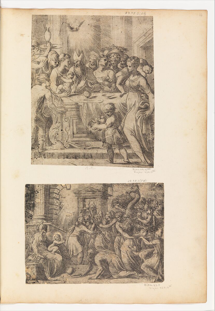 The Presentation in the Temple, Andrea Schiavone (Andrea Meldola) (Italian, Zadar (Zara) ca. 1510?–1563 Venice), Etching 