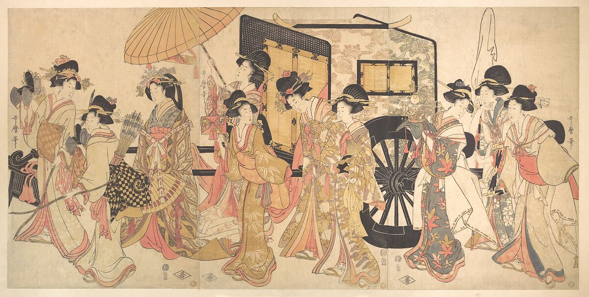 Kitagawa Utamaro | Courtesans Imitating a Court Procession | Japan 