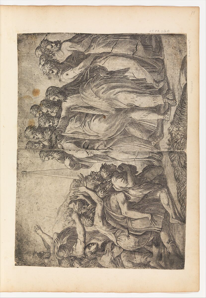 Christ Healing the Lepers, Andrea Schiavone (Andrea Meldola) (Italian, Zadar (Zara) ca. 1510?–1563 Venice), Etching 