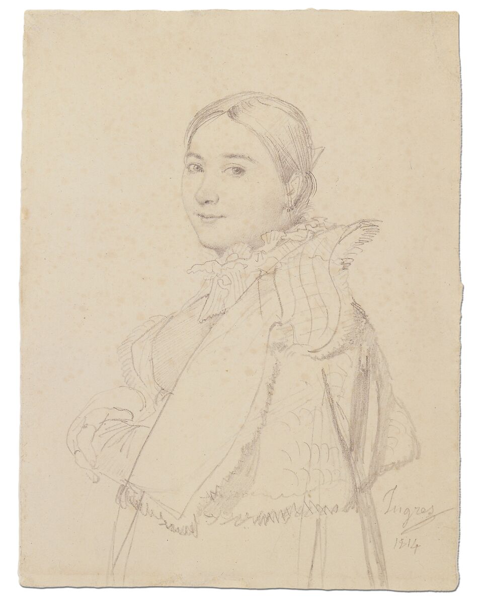 Madame Jean-Auguste-Dominique Ingres, née Madeleine Chapelle, Jean Auguste Dominique Ingres (French, Montauban 1780–1867 Paris), Graphite on off-white wove paper