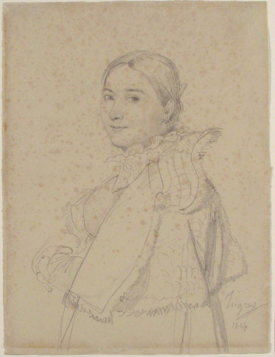Madame Jean-Auguste-Dominique Ingres, née Madeleine Chapelle, Jean Auguste Dominique Ingres (French, Montauban 1780–1867 Paris), Graphite on off-white wove paper