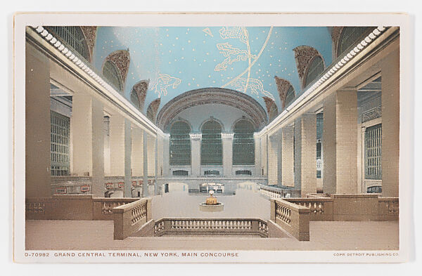 Grand Central Terminal, New York, Main Concourse, Detroit Publishing Company (American), Color lithograph 