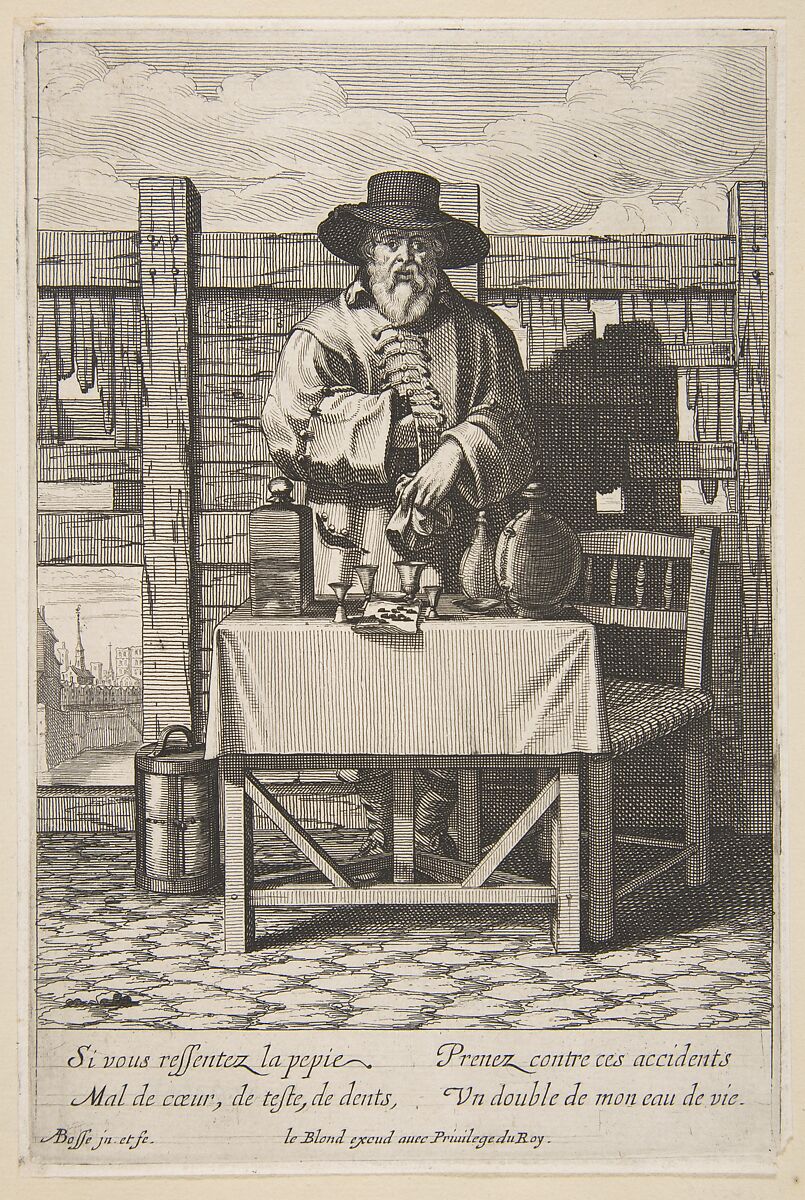 Brandy or Cure Seller, Abraham Bosse (French, Tours 1602/04–1676 Paris), Etching 