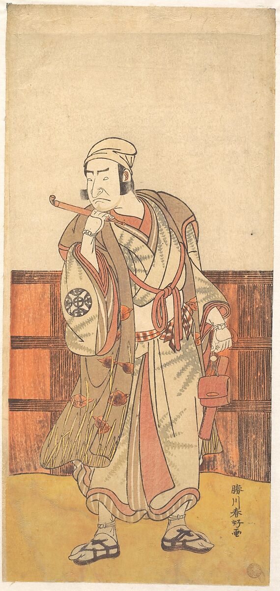 The First Nakamura Nakazo in the Role of Shimada no Hachizo, Katsukawa Shunkō (Japanese, 1743–1812), Woodblock print; ink and color on paper, Japan 