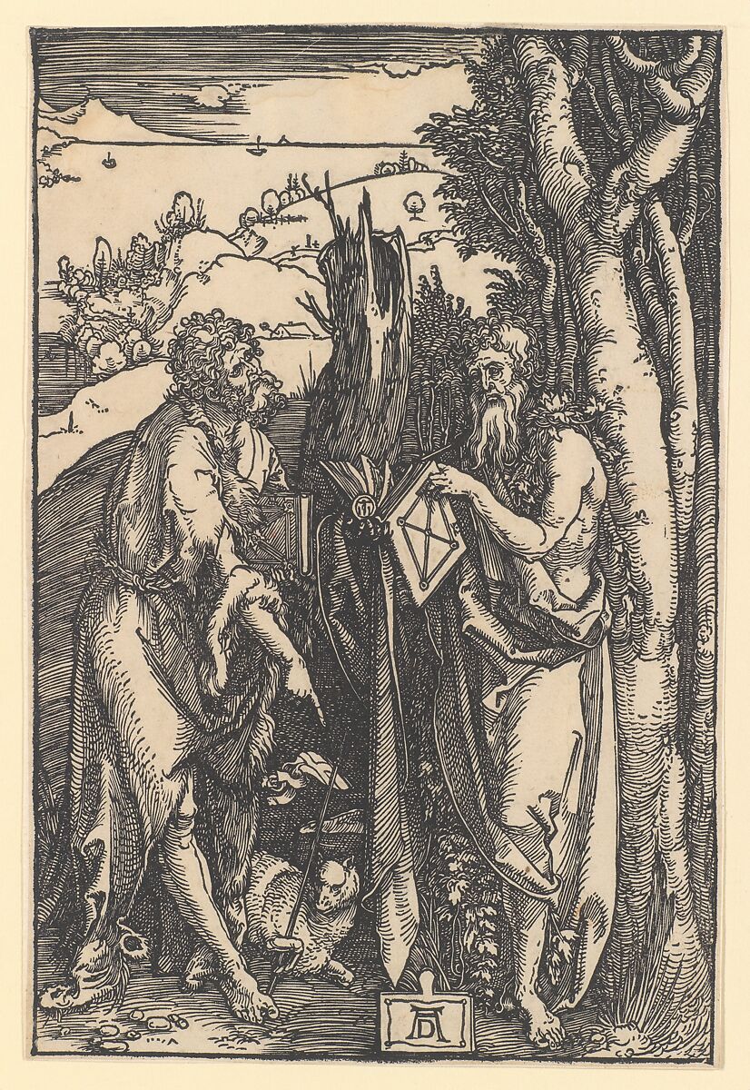 Saint John the Baptist and Saint Onuphrius, Albrecht Dürer (German, Nuremberg 1471–1528 Nuremberg), Woodcut