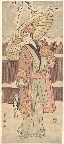 The Fourth Matsumoto Koshiro as a Man Walking under an Umbrella