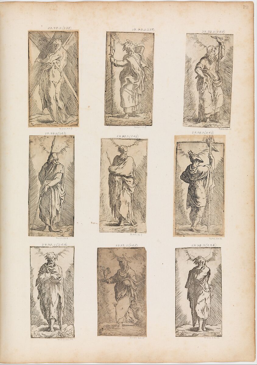 St. Andrew, Etched by Master F. P. (Italian, active 16th century), Etching 