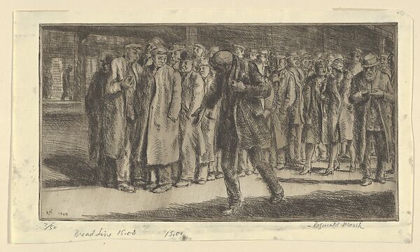 Bread Line, Reginald Marsh (American, Paris 1898–1954 Dorset, Vermont), Etching 