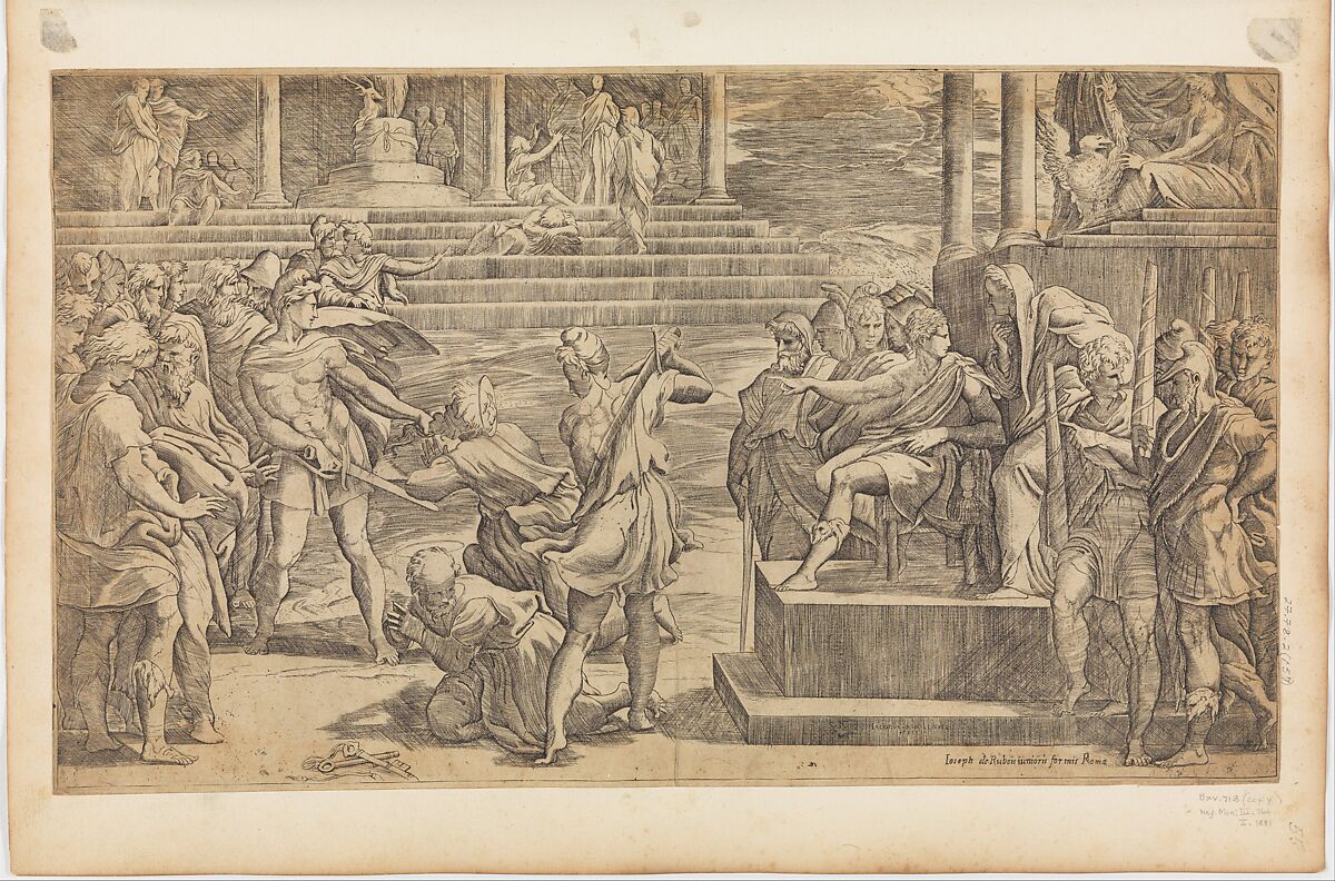 The Martyrdom of St. Peter and St. Paul, Engraved by Giovanni Jacopo Caraglio (Italian, Parma or Verona ca. 1500/1505–1565 Krakow (?)), Engraving 