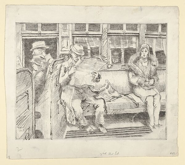 2nd Ave. El., Reginald Marsh (American, Paris 1898–1954 Dorset, Vermont), Etching 