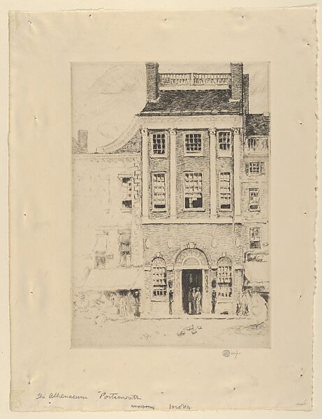 The Athenaeum, Portsmouth, Childe Hassam (American, Dorchester, Massachusetts 1859–1935 East Hampton, New York), Etching 