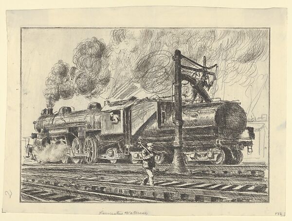 Loco-Erie Watering, Reginald Marsh (American, Paris 1898–1954 Dorset, Vermont), Etching 