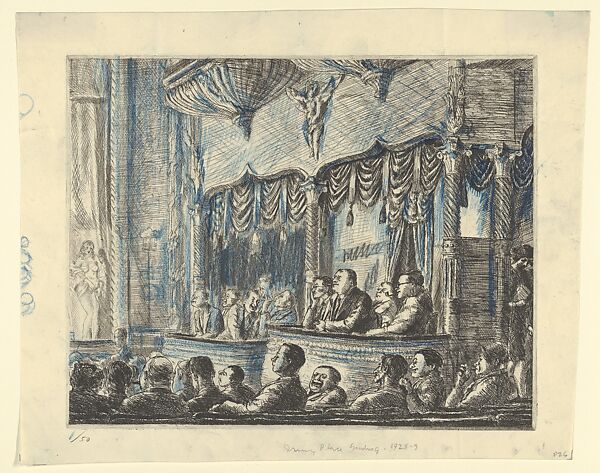 Irving Place Burlesque, Reginald Marsh (American (born France), Paris 1898–1954 Dorset, Vermont), Etching 