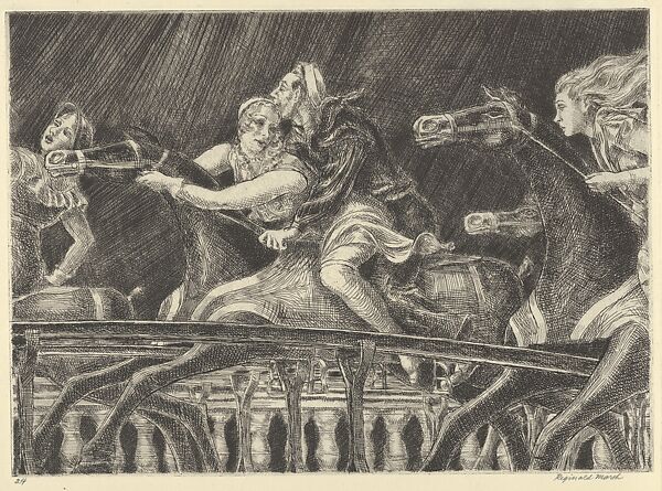 Steeplechase, Reginald Marsh (American (born France), Paris 1898–1954 Dorset, Vermont), Etching and engraving 