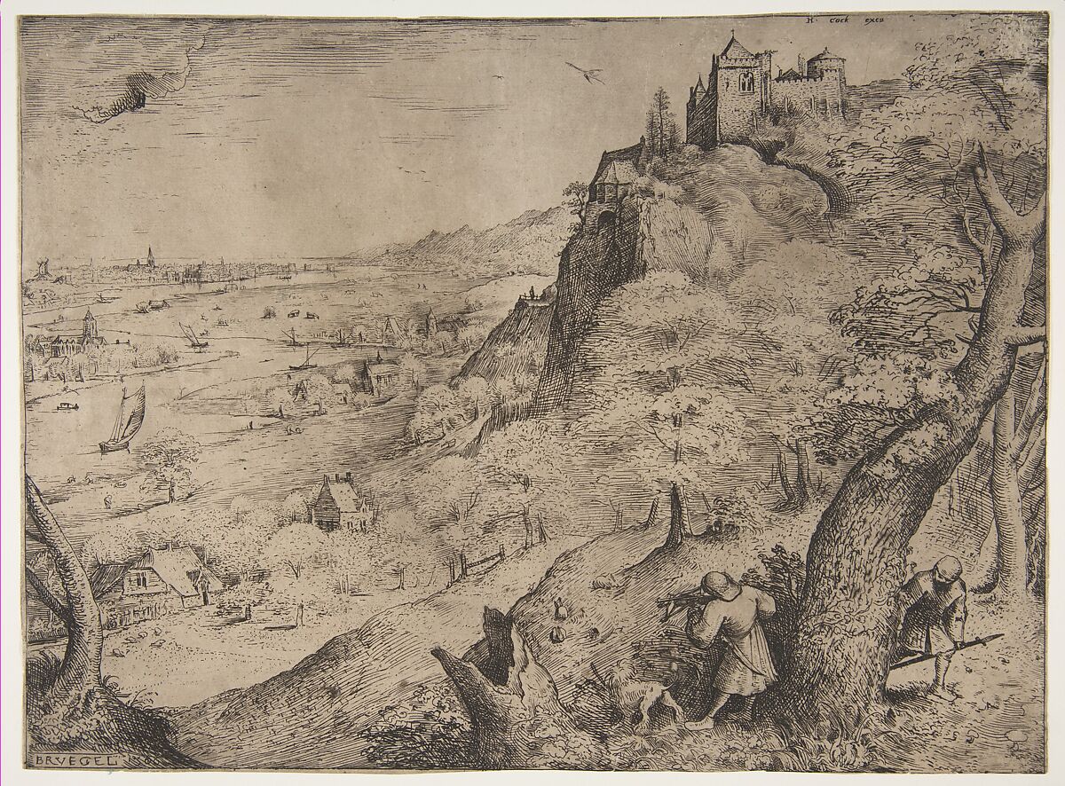 The Rabbit Hunt, Pieter Bruegel the Elder (Netherlandish, Breda (?) ca. 1525–1569 Brussels), Etching 