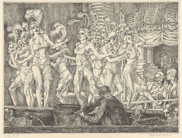 Minsky's New Gotham Chorus, Reginald Marsh (American (born France), Paris 1898–1954 Dorset, Vermont), Etching 